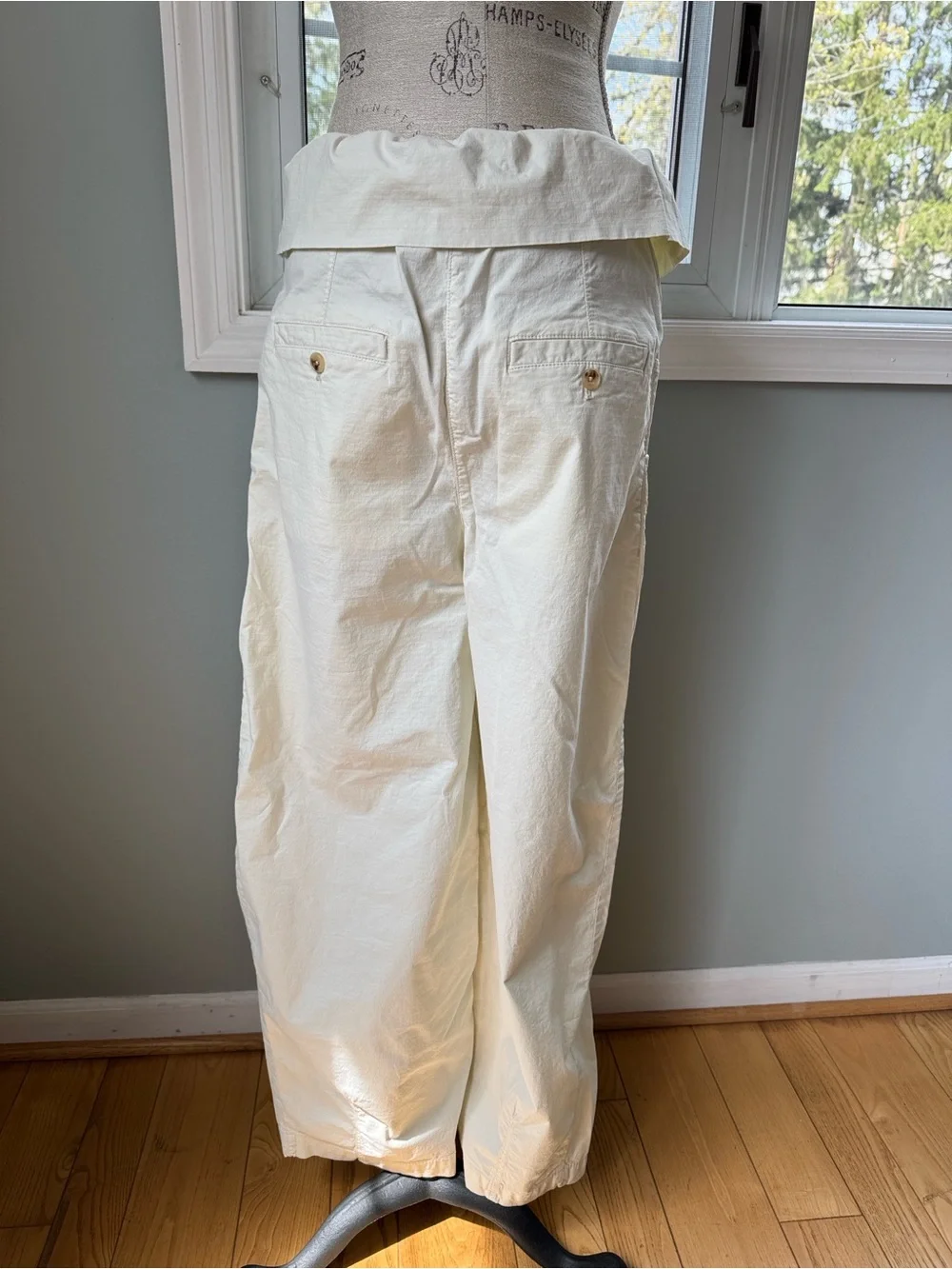 Anthropologie PILCRO bowed leg fold over belt barrel leg trouser EUC size s - Picture 5 of 10